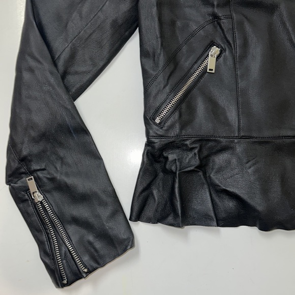 Zara Black Leather Jacket - Picture 2 of 9